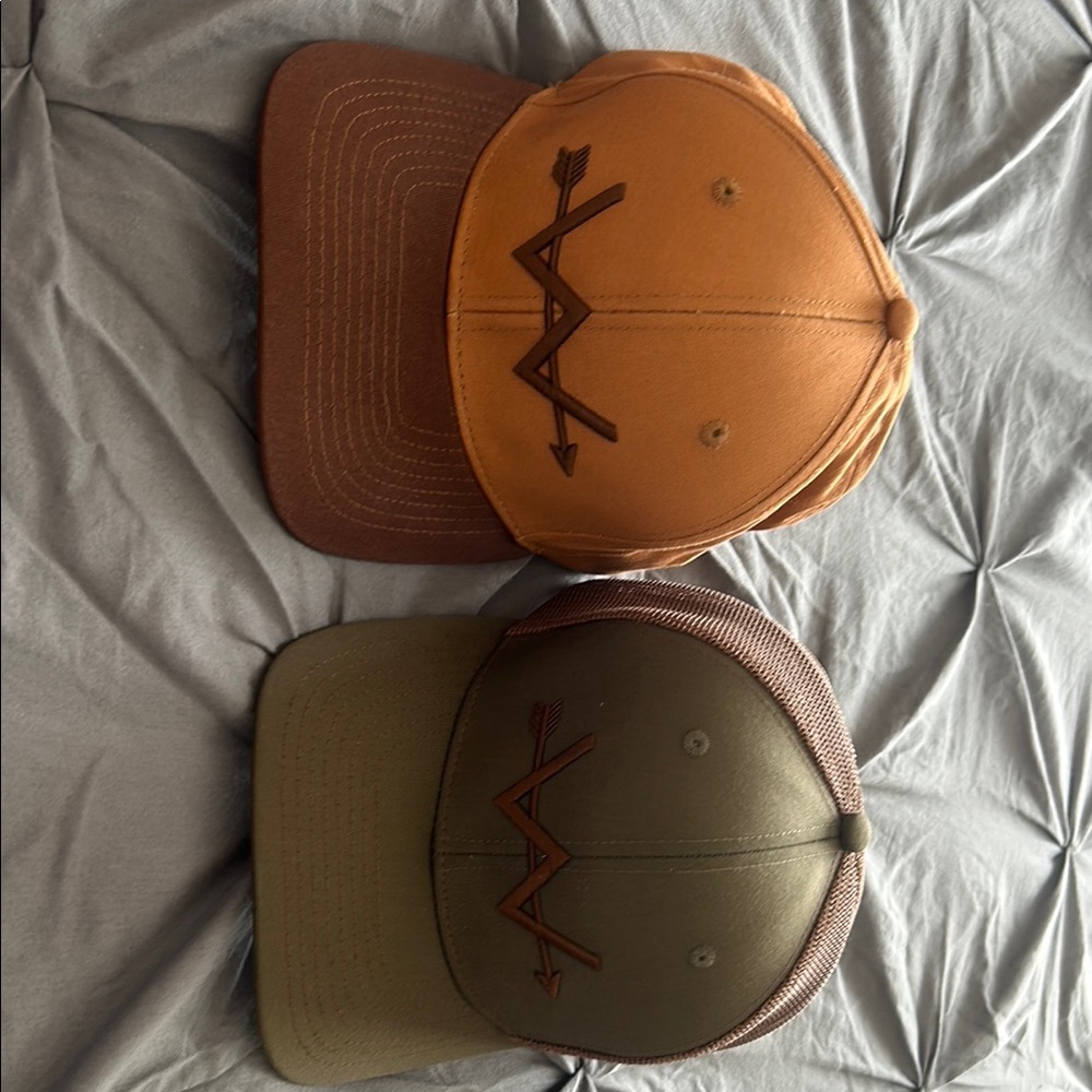Brown and Green Men's Cap Set